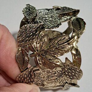 Maple leaf and multiple leaf design metal bracelet